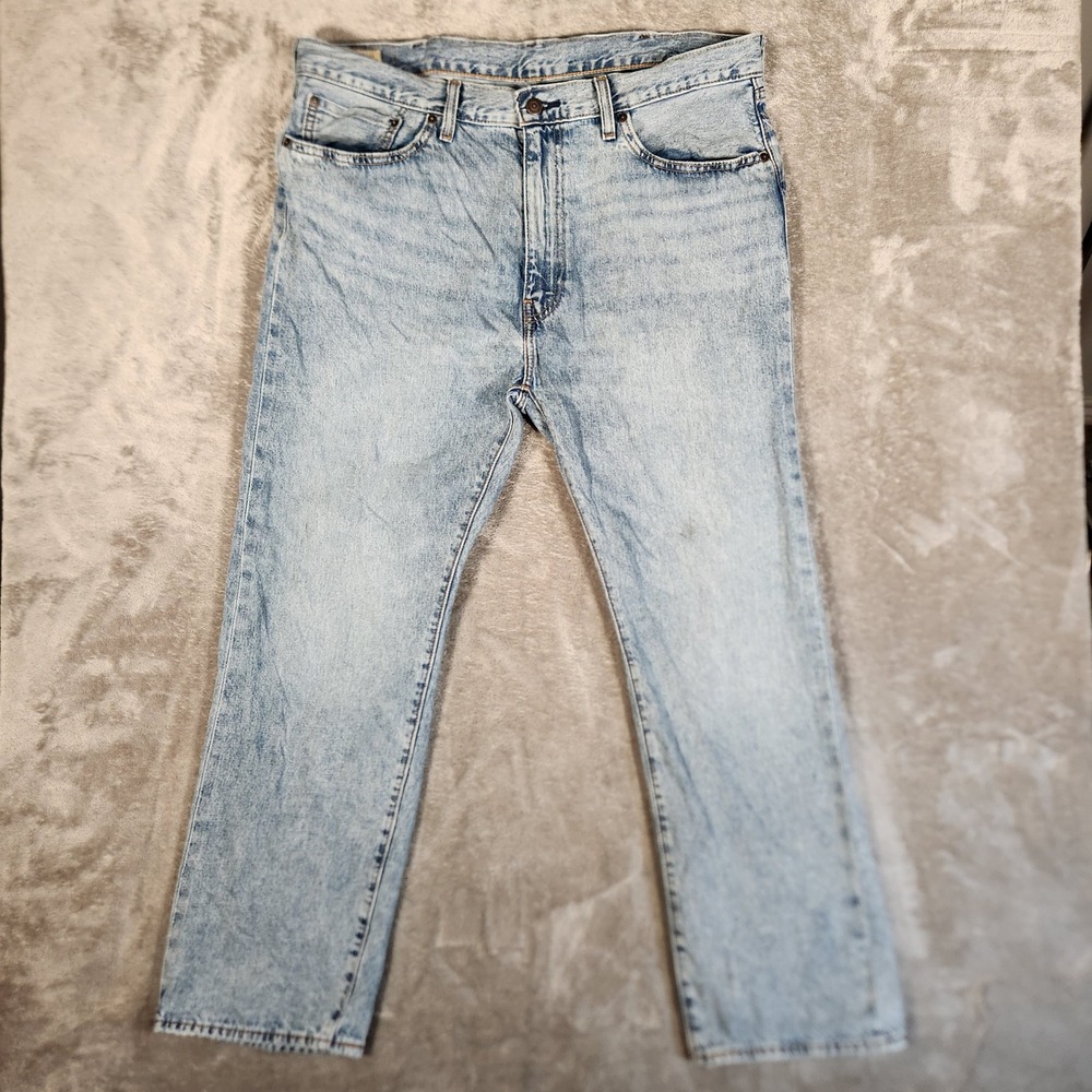 Levi's 505 Jeans Mens 38x29 Light Wash Premium Straight Fit‎ Selvedge ID